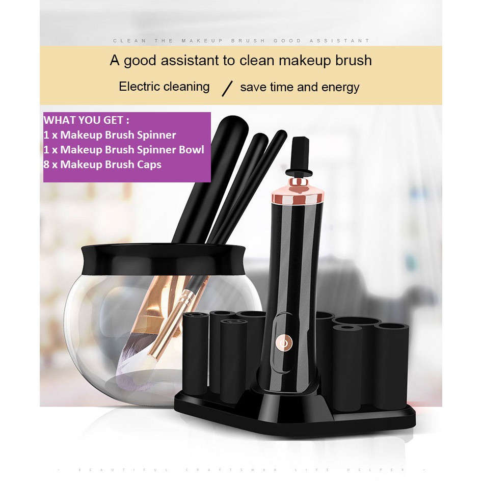 Pembersih Kuas Make Up Elektrik Brush Cleaner &amp; Dryer Washing Tool