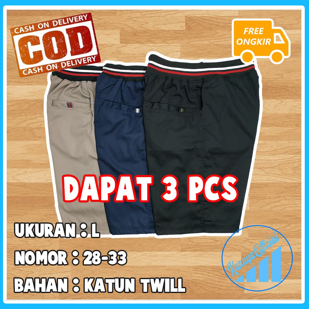 CELANA PENDEK [Dapat 3 pcs] KOLOR POLOS / CELANA PENDEK PRIA DAN WANITA / KATOK KOLOR / CELANA KOLOR