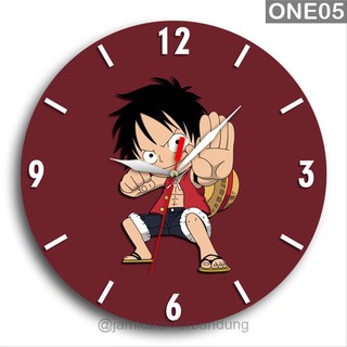 JAM DINDING ONE PIECE LUFFY LUCU KAYU  UNIK ONE05 Shopee 