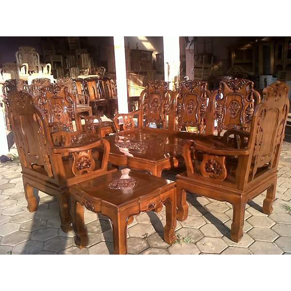 Kursi Tamu Ukir Jepara Hongkong Maharaja Kayu Jati 3111