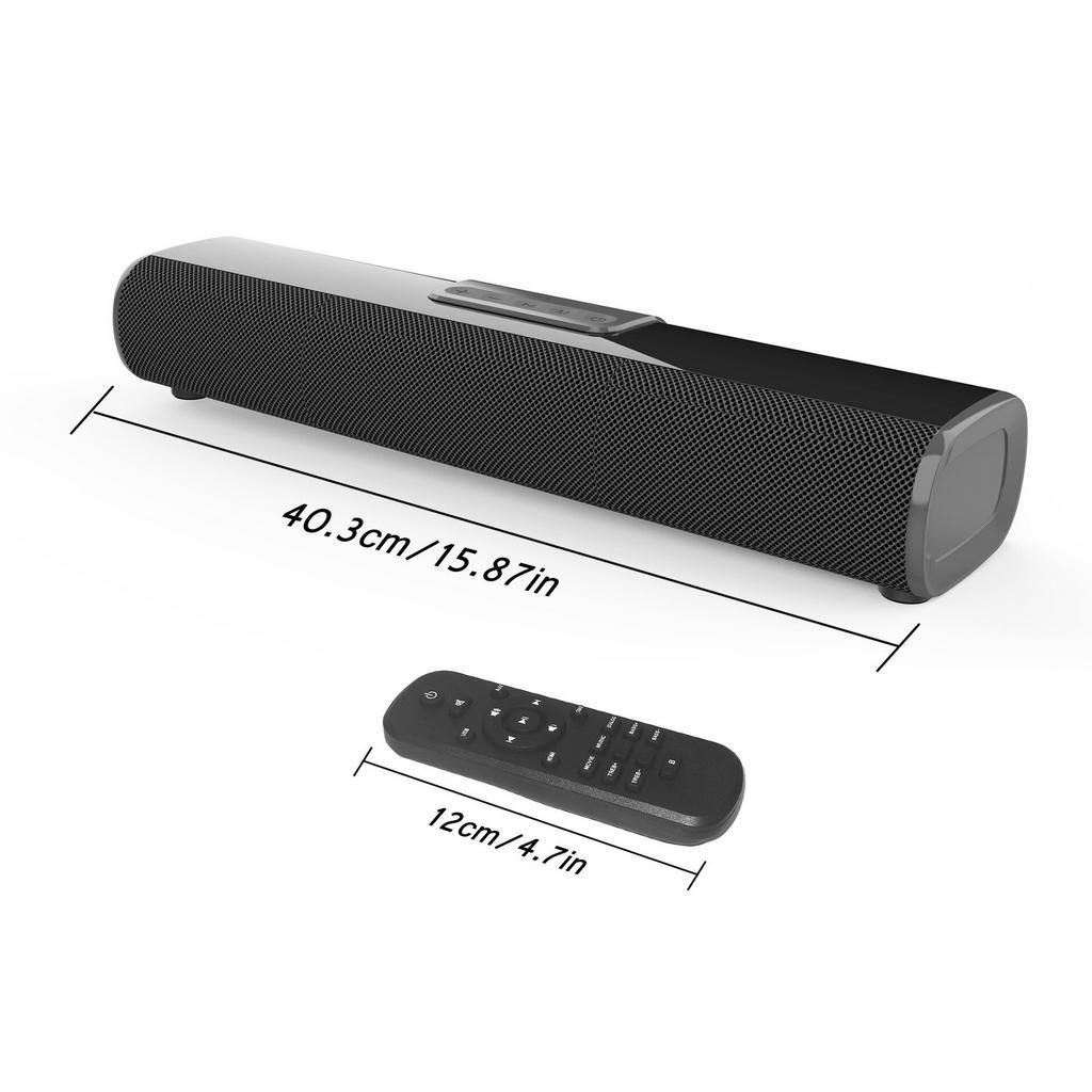 Soundbar Active Speaker Bluetooth Built-in EQ Audio - S20-Short - Black