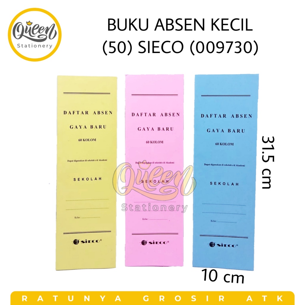 

1 PCS BUKU ABSEN KECIL (50) SIECO (009730) - BUKU CATATAN KEHADIRAN PRESENSI SISWA SEKOLAH
