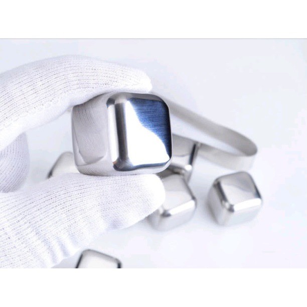 Es Batu Stainless Steel / Reusable Ice Cube 4 pcs Bahan Aman Original