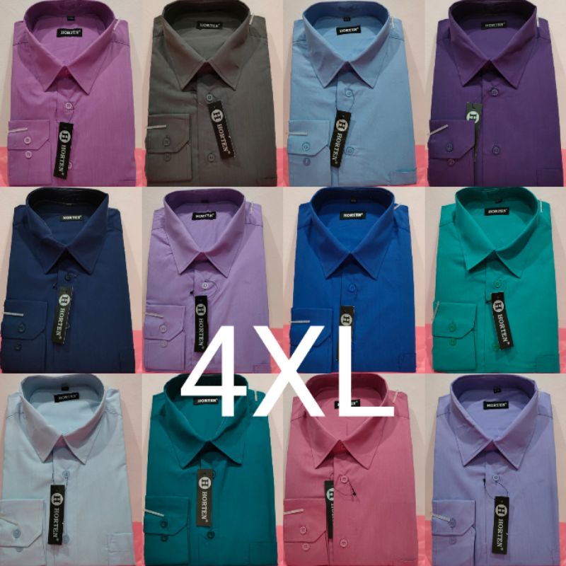 Kemeja Polos Pria Big Size Kemeja Jumbo XXXXL 4XL Lengan Panjang Kemeja Katun Kemeja Kerja Kemeja Pria