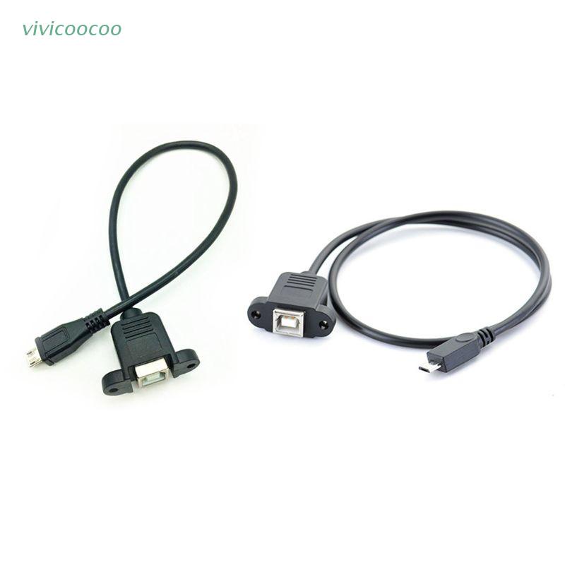 VIVI   30/50cm Micro USB Male to USB2.0 B Type Female Adapter Cable Panel Mount Hole