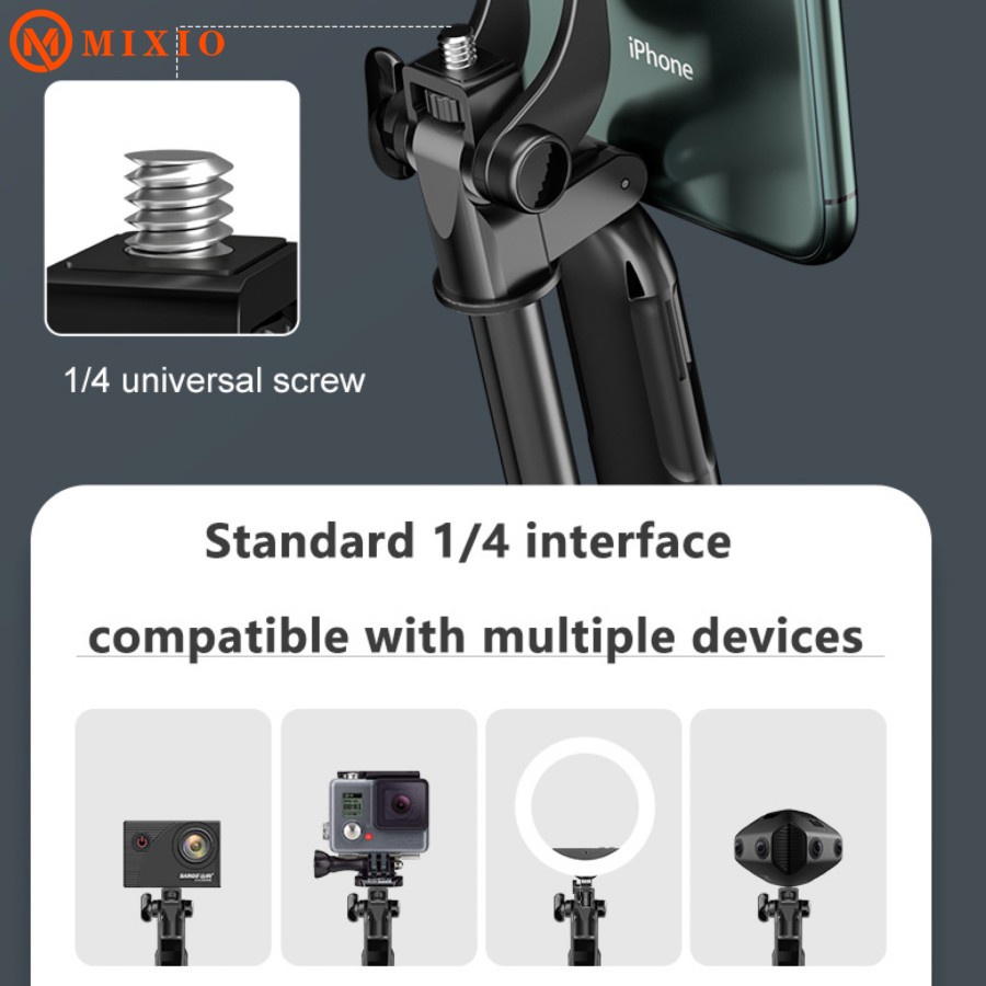 MIXIO A61 Tongsis Bluetooth / Tripod Stabilizer Gimbal Selfie Stick - 80cm/160cm-3