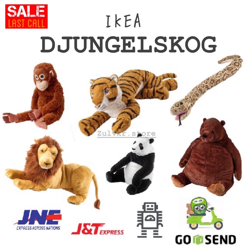 Boneka Hewan DJUNGELSKOG IKEA Aneka Hewan besar dan kecil