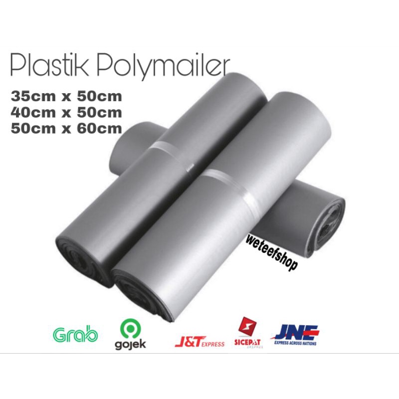

Plastik Polymailer Plastik Packing Olshop Online Warna Silver isi 100 lembar