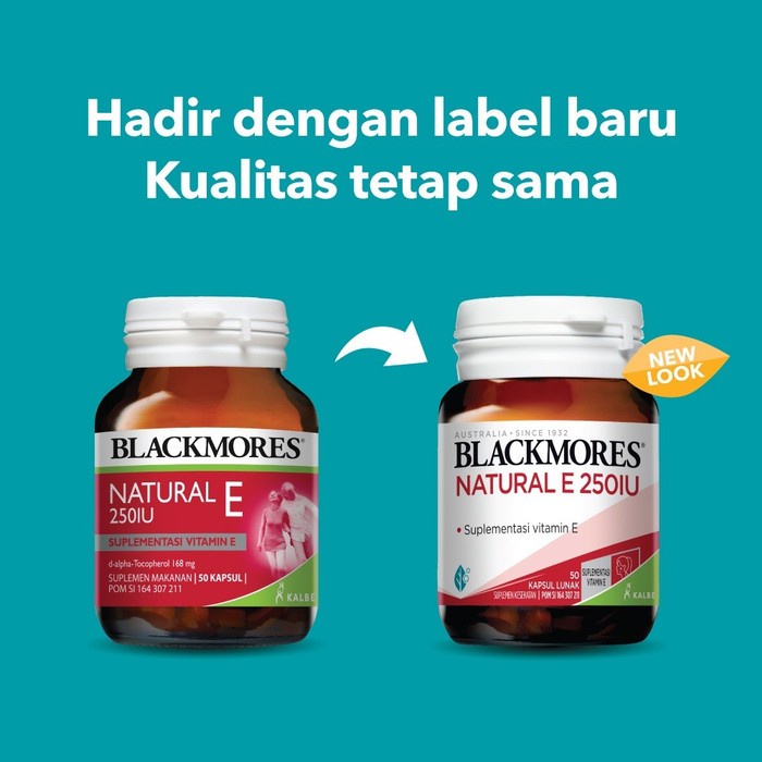 BLACKMORES Natural E 250 IU Original Kalbe Vitamin isi 50