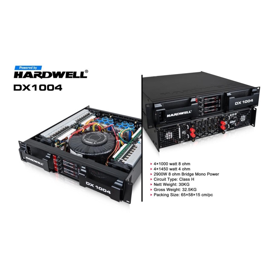 Power Amplifier HARDWELL DX 1004  DX1004 DX-1004 ORIGINAL 4 Channel Class H HARDWELL