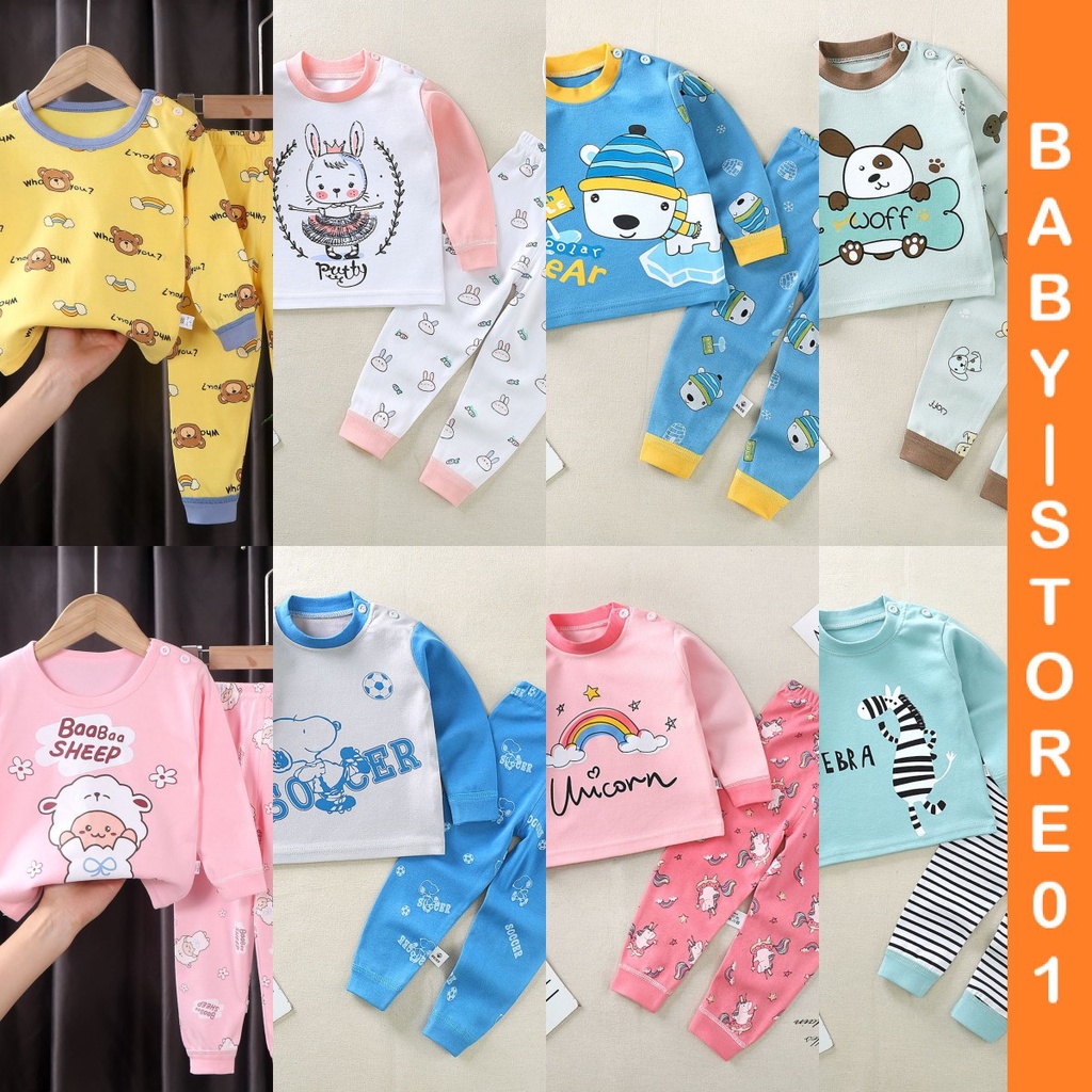 BABY STORE01 - BBB2 SETELAN ANAK 0-4 TAHUN SETELAN BAYI PANJANG PIYAMA BAYI BAJU PANJANG DAN CELANA PANJANG