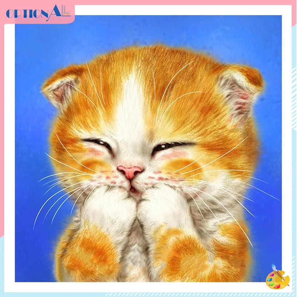 Lukisan Diamond 5d Gambar Binatang Kucing Lucu Untuk Hiasan 