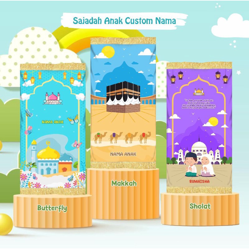 Sajadah Custom Nama Sajadah Karakter Anak Perempuan