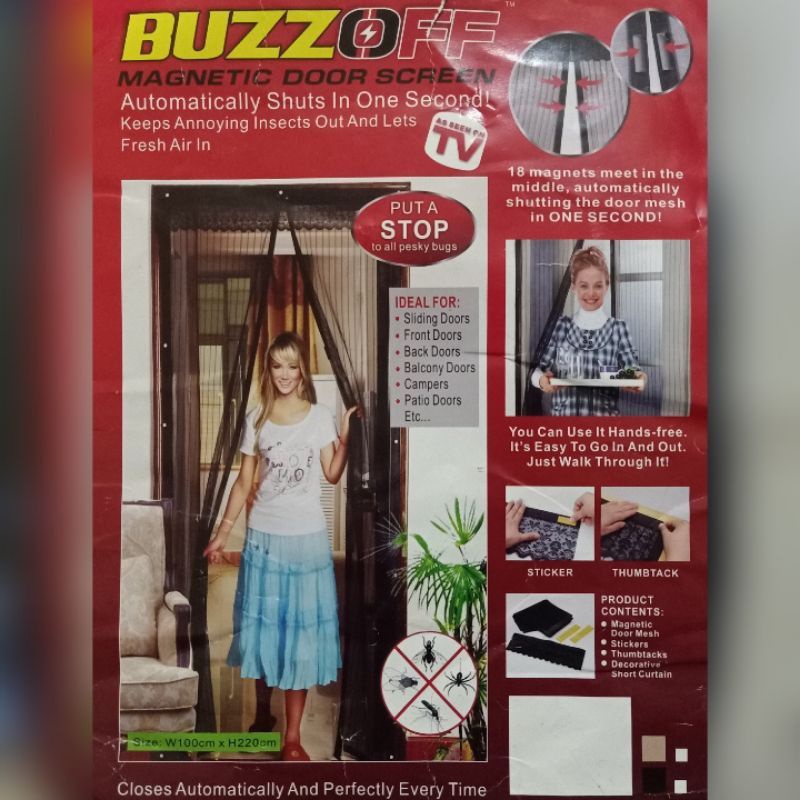 Premium Import Magnetic Door Screen Kelambu Anti Nyamuk Magnet Automatically Shuts In One Second