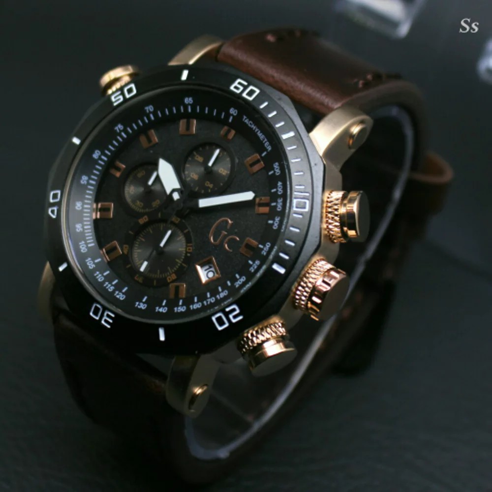 Jam Tangan Pria Gc Chrono Led Gold