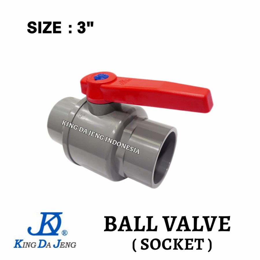 KDJbv3” - KRAN TAMBAK Ball Valve 3" Stop Kran 3" KDJ King Da Jeng KDJ - 3" ( RED ) BALLVALVE 3" KDJ 