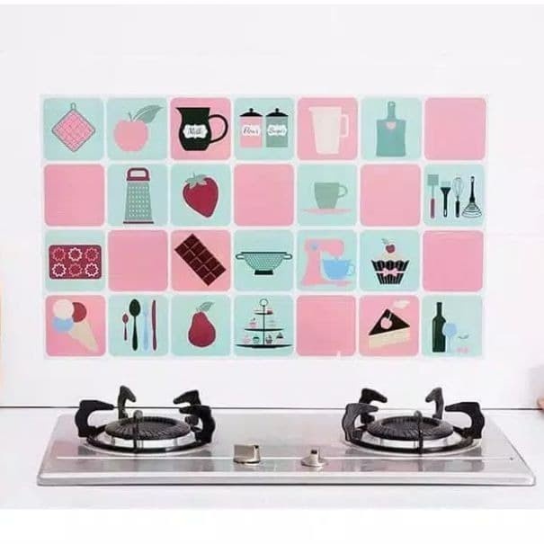 WALLSTICKER KITCHEN ANTI MINYAK - BELI 1 GRATIS 1