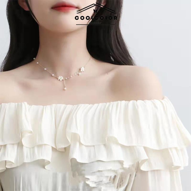 COD Personalized Anggrek Bunga Daisy Kalung Bunga Kupu-kupu Rantai Klavikula Serbaguna Feminin- cl