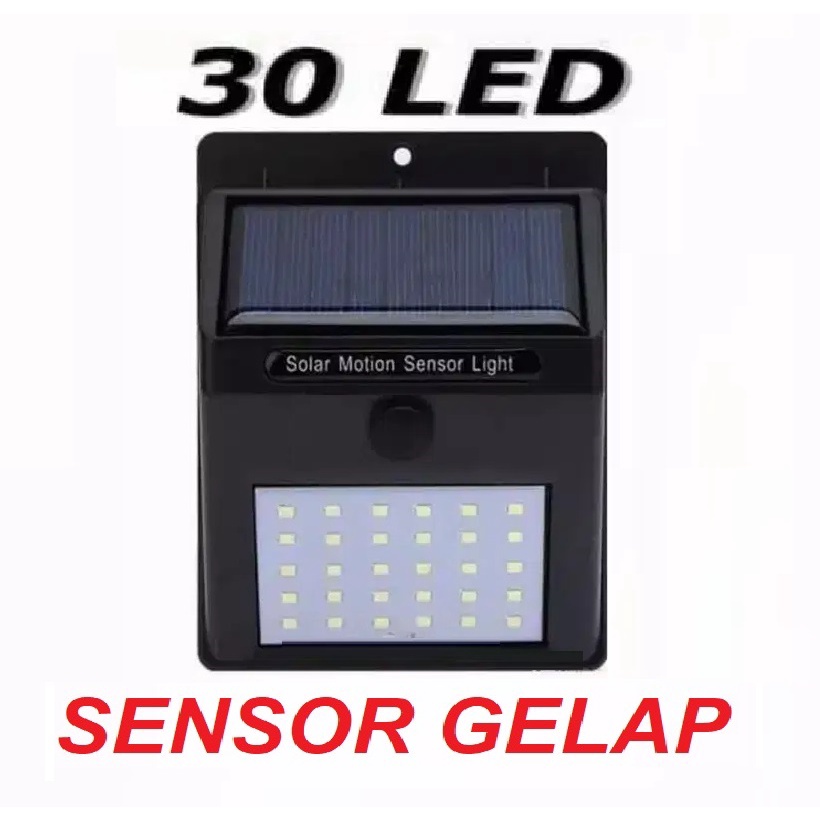 LAMPU SOLAR 30 LED = 5 WATT TENAGA SURYA  SENSOR GELAP WATERPROOF AA