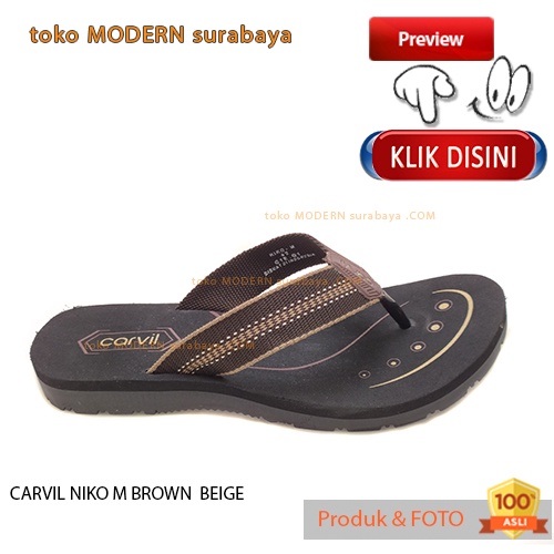 CARVIL NIKO M BROWN BEIGE sandal pria casual sandal jepit