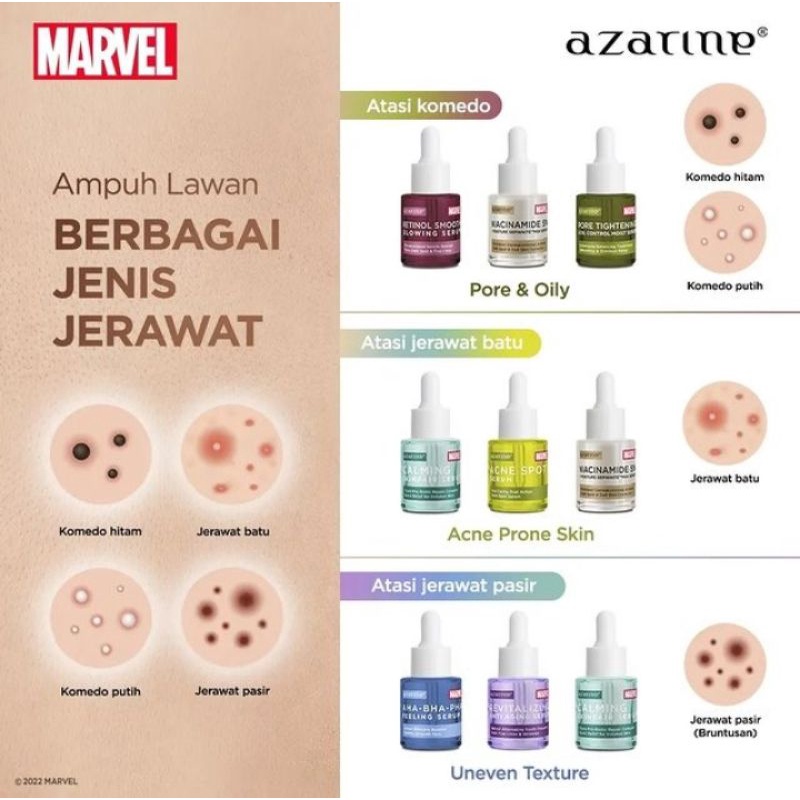 ✨SHASYA✨AZARINE SUPERHERO SERUM MARVEL SERIES BEST SELLER SERUM HIGH QUALITY PREMIUM