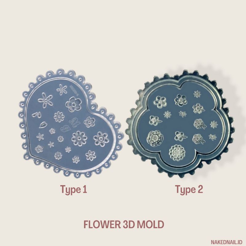 DIY mold 3D flower nail art untuk mempermudahkan akrilik 3D cetakan akrilik nailart nail art