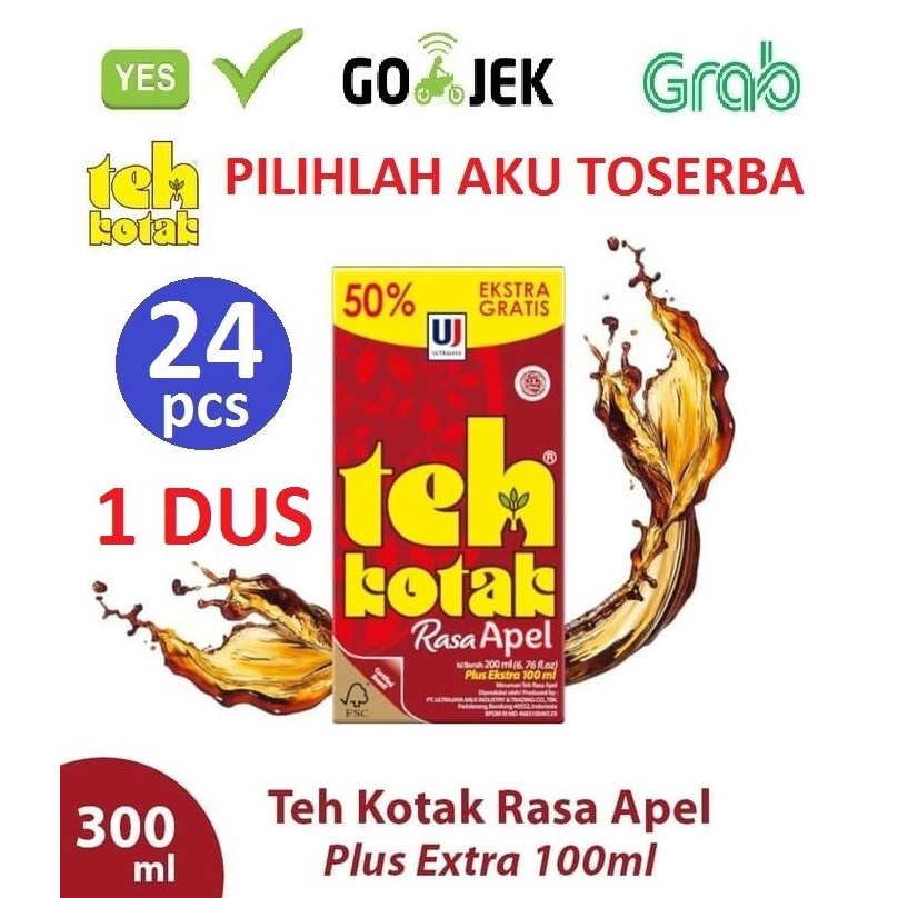 TEH KOTAK ULTRA RASA APEL 300 ml ( HARGA 1 DUS ISI 24 PCS )