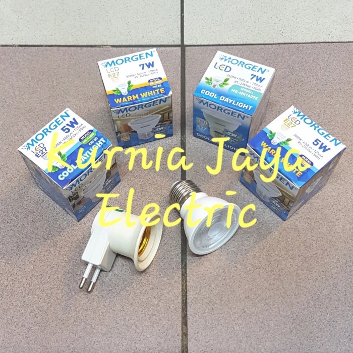 Lampu LED COB Morgen MR1605E 5W 7W Par Light + Fitting L On Off E27 - 7W + On/Off, Kuning