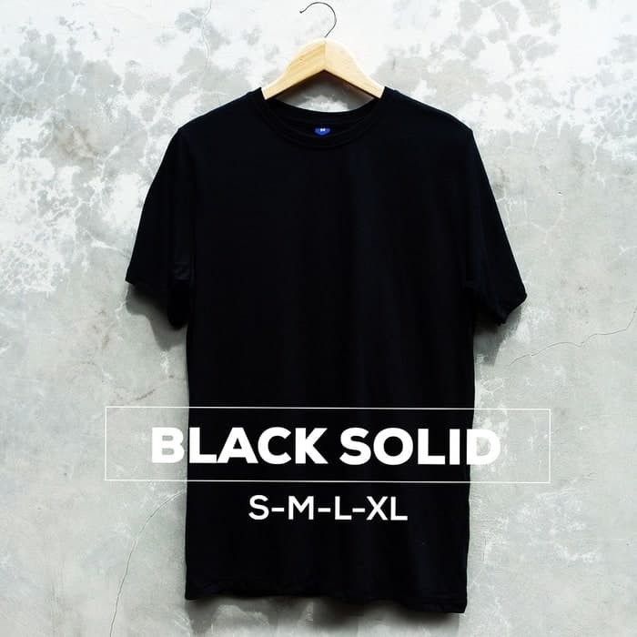 KAOS POLOS HITAM/KAOS POLOS PRIA/BAJU POLOS PRIA/KAOS POLOS COTTON COMBED 30S WARNA HITAM