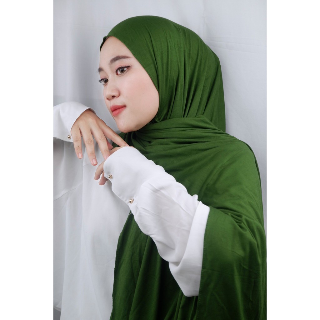 PASHMINA INSTAN KAOS /NARA INSTAN-Lime Green