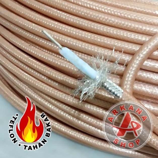 Original Kabel Teflon Rg 58 Inner Tunggal Perak Double Shield