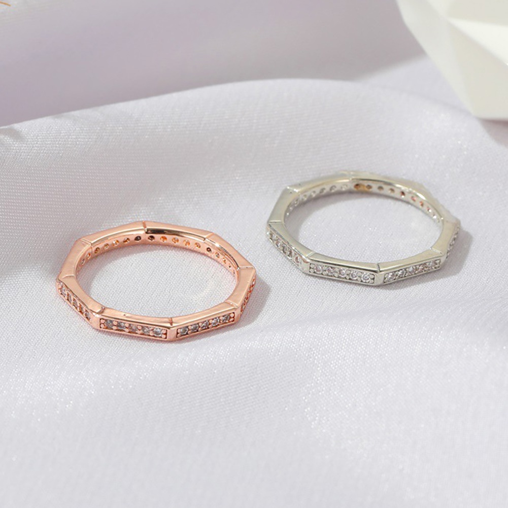 Hu Hu Hu Hu Hu Alat Bantu Pasang Kacamata♡ Cincin Bentuk Poligon Geometris Aksen Berlian Imitasi Untuk Pria Dan Wanita