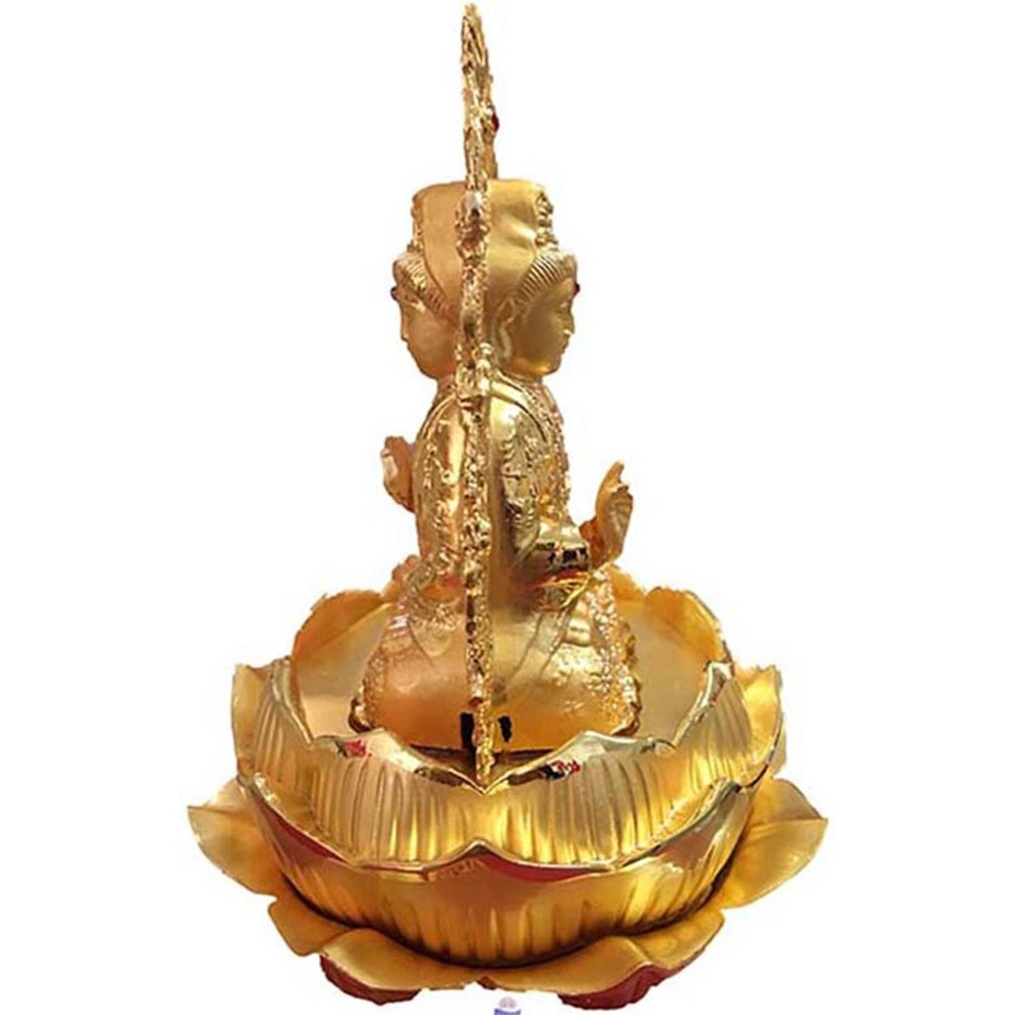 patung DEWA BUDHA BAHAN DOUBLE FACE PADUAN ALUMINIUM 14CM