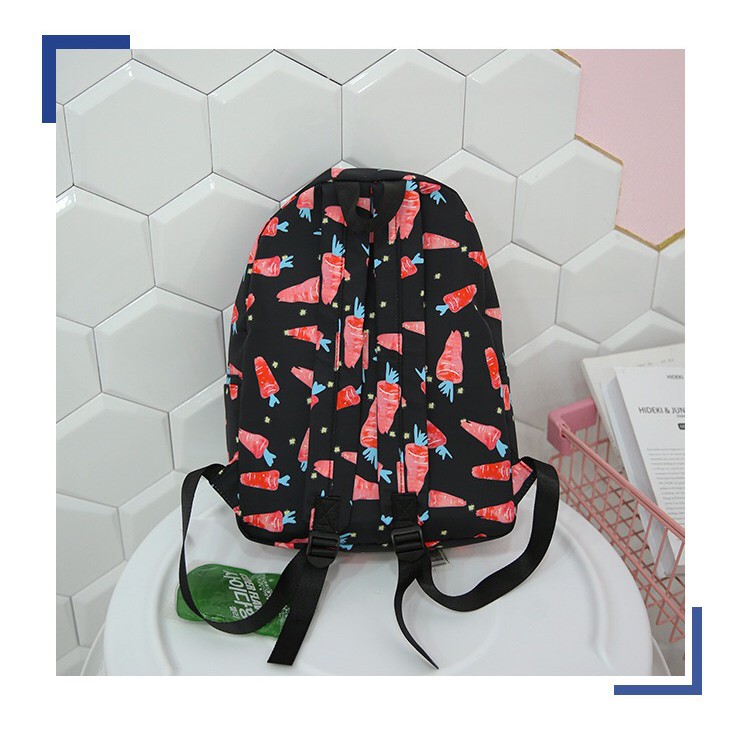 Mores Bag Tas ransel sekolah anak Carrot Korean Nylon backpack Tas ransel wanita import print wortel lucu