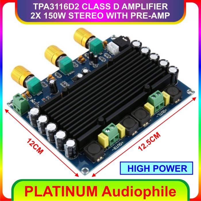 Menakjubkan Tpa3116 Amplifier Stereo 2X 150W Tpa3116D2 Class D Amplifier Xh M549 Diskon