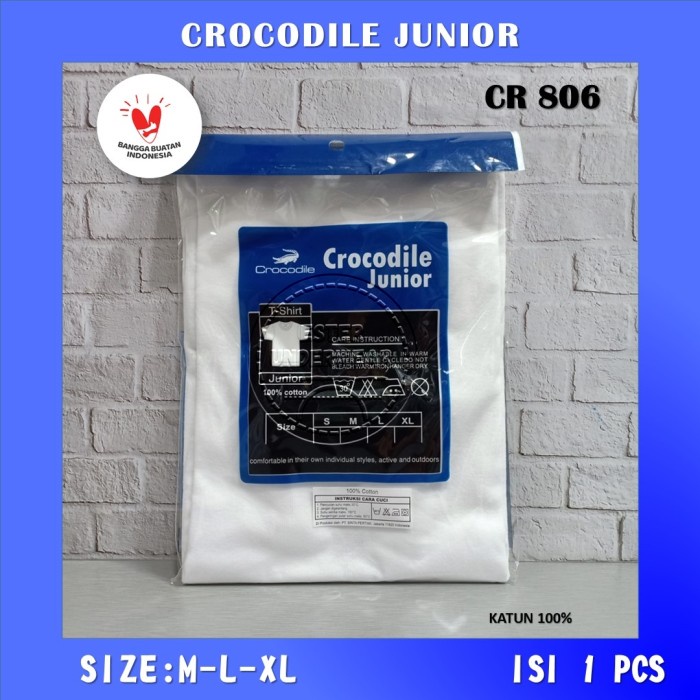 Kaos Dalam Anak Oblong Crocodile Junior CR 806 Putih ISI 1Pcs