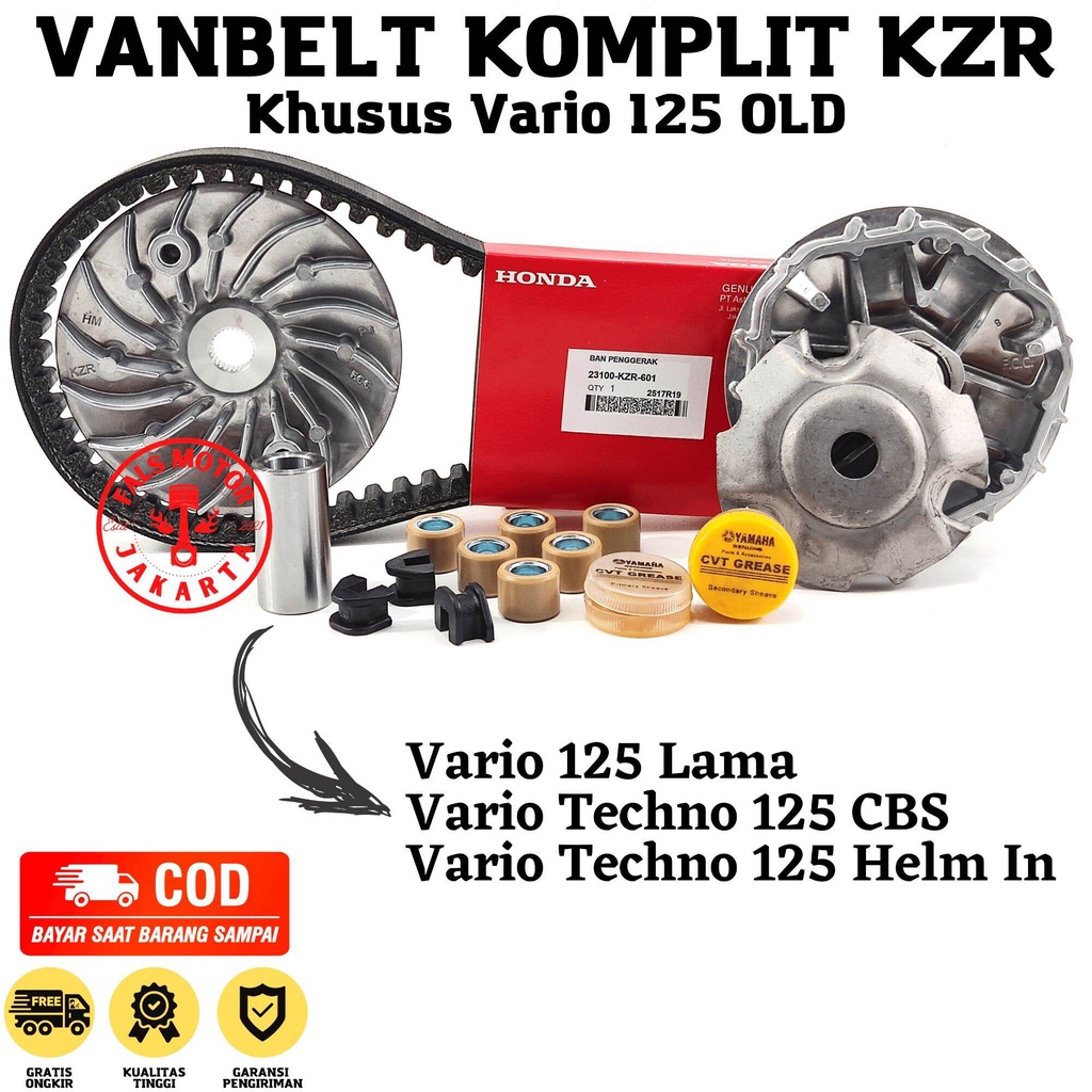 DISKON PAKET KIRIAN CVT VARIO 125 OLD KZR - VARIO 125 BOHLAM / VAMBELT KOMPLIT VARIO TECHNO 125 OLD
