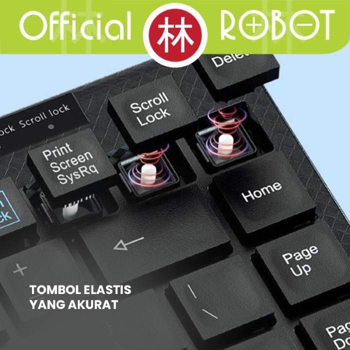 Robot RK10 Mini USB Wired Keyboard Ultra Thin Silent Button Anti Slip