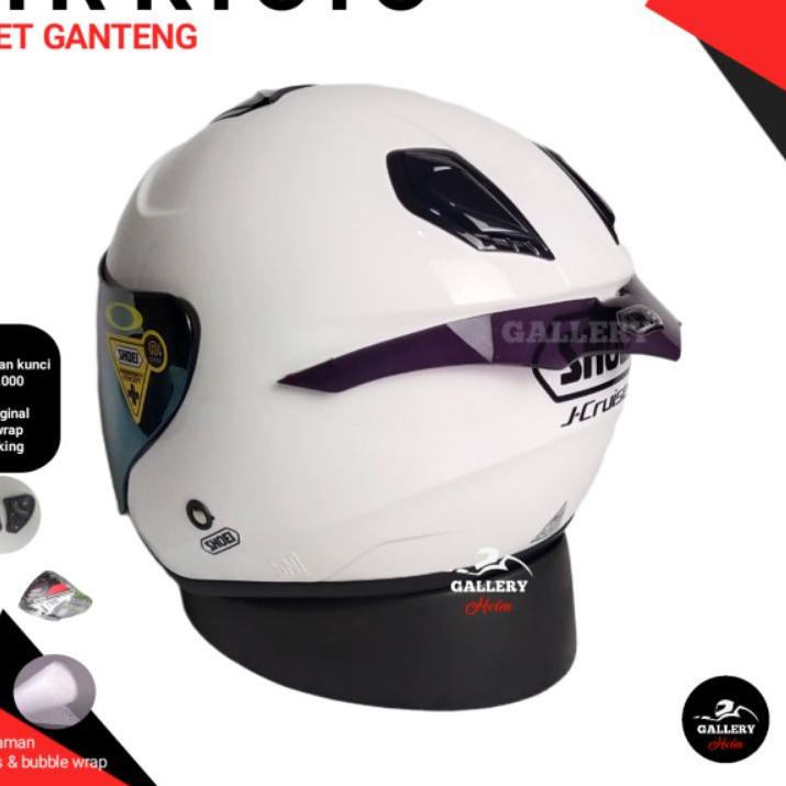 limited STOCK!HELM KYOTO DYR PAKET GANTENG | SUDAH TERPASANG STIKER SHOEI | REPLIKA KYT KYOTO PUTIH|