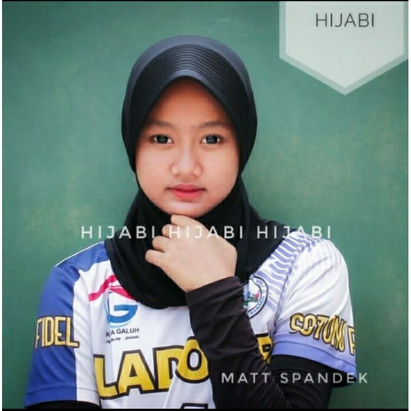 Bergo Jersey premium / hijab sporty pendek / hijab sporty salur (*FREE POUCH*) 4.7-2