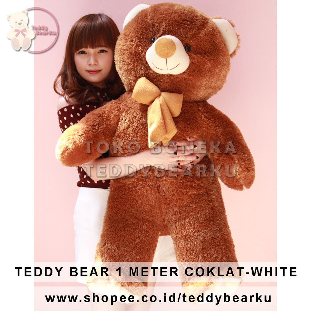TEDDY BEAR JUMBO 1 METER COKLAT-WHITE