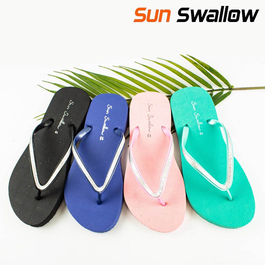 Sandal japit wanita sun swallow crystal / sendal jepit cewek terkini