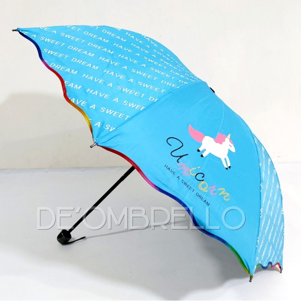 (487)Payung Lpt 4 Fancy Motif Unicorn HAVE A SWEET DREAM Anti UV