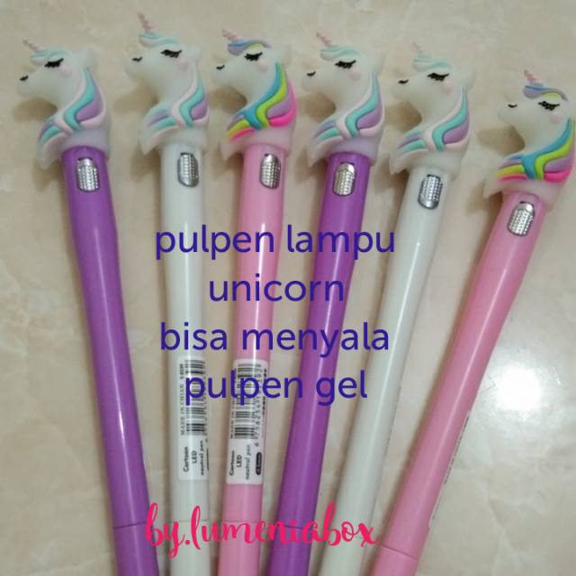 

Pulpen gel nyala unicorn