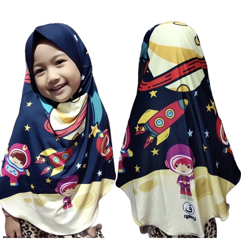 BERGO ANAK PRINTING MOTIF ASTRONOT GIRL / HIJAB INSTANT ANAK