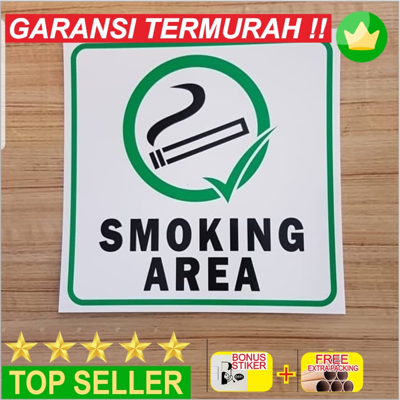 Promo Stiker Smoking Area 15x15 Keren
