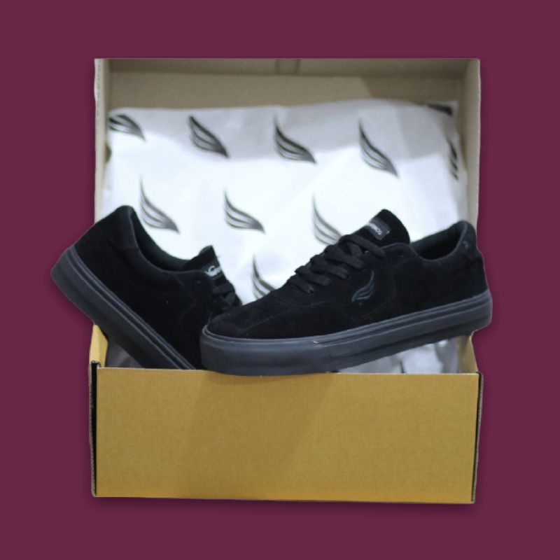 Sepatu Sneakers Original Geovinco Gloves Full Hitam School Shoes Sekolah Pria Kasual Formal Santai