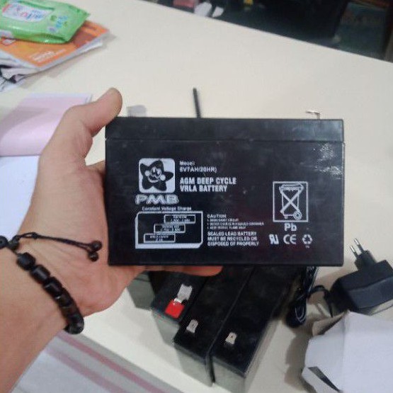 BATERAI MOBIL AKI PMB ORIGINAL 6V7AH/20HR BATTERY AKI CASAN