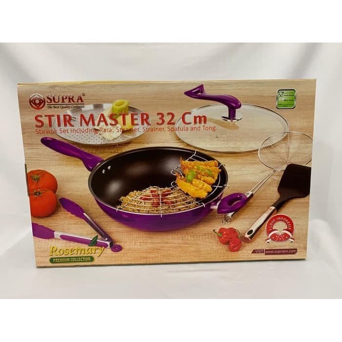 SUPRA Stir Wok Master 32 Cm Rosemary. Wajan Teflon Set