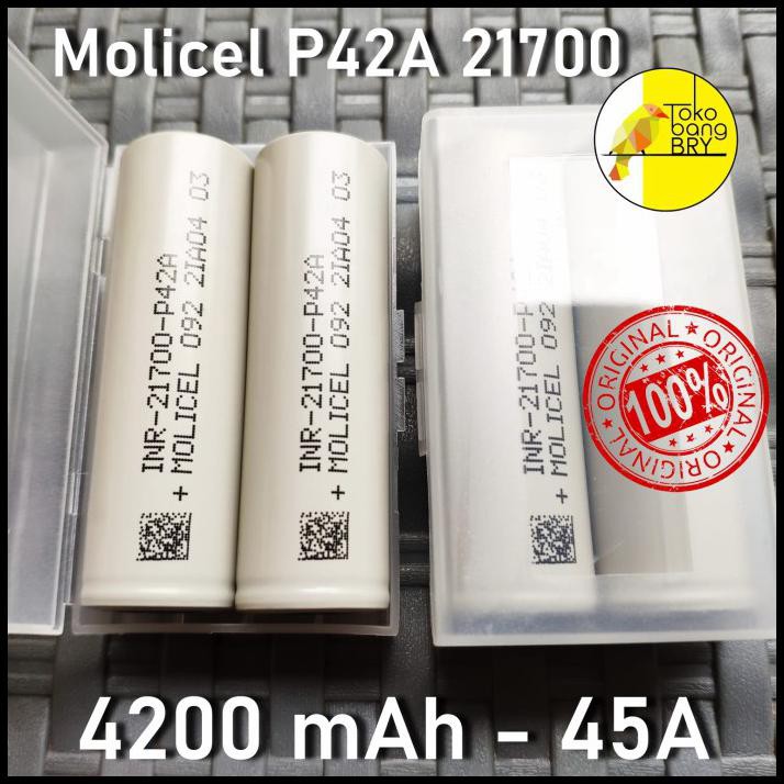 Authentic Molicel P42A 4200Mah 45A 21700 Battery Baterai Molicell